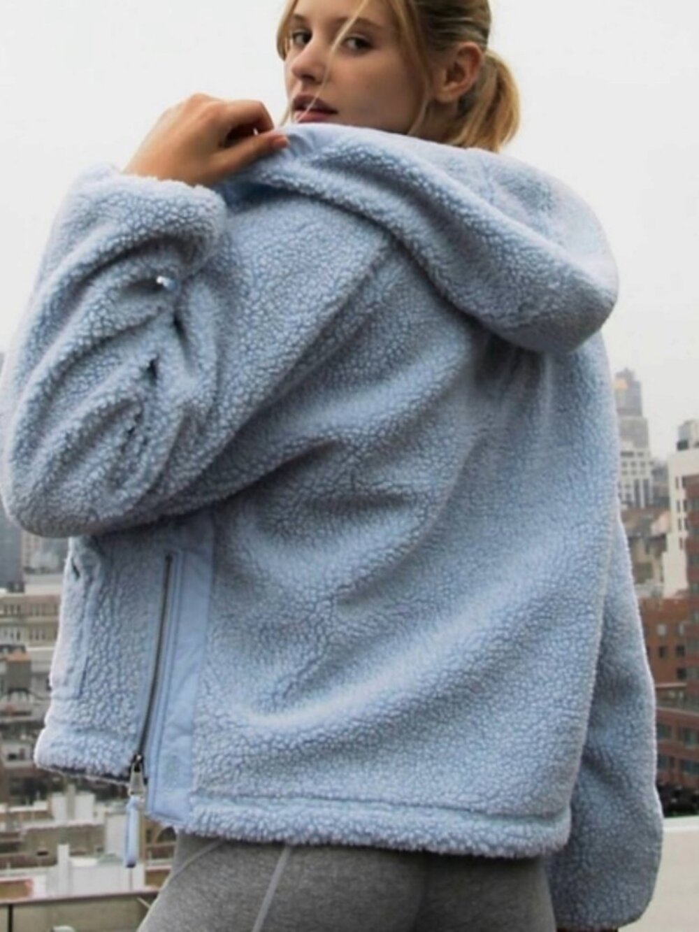 NWT FREE PEOPLE X MOVEMENT MOUNTAIN AIR SOLID TEDDY JACKET SIZE L